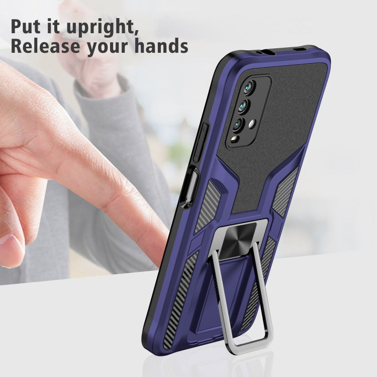 For Xiaomi Redmi Note 9 4G Armor 2 in 1 PC + TPU Magnetic Phone Case