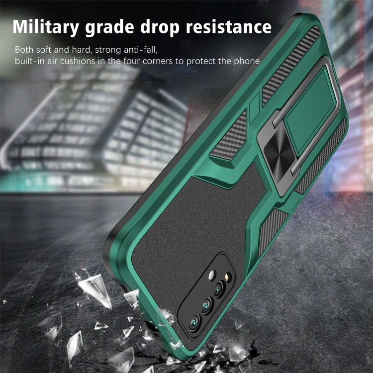 For Xiaomi Redmi Note 9 4G Armor 2 in 1 PC + TPU Magnetic Phone Case