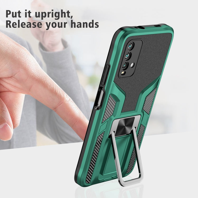 For Xiaomi Redmi Note 9 4G Armor 2 in 1 PC + TPU Magnetic Phone Case