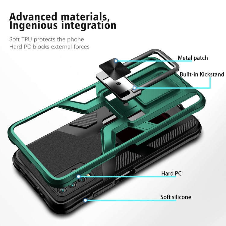 For Xiaomi Redmi Note 9 4G Armor 2 in 1 PC + TPU Magnetic Phone Case