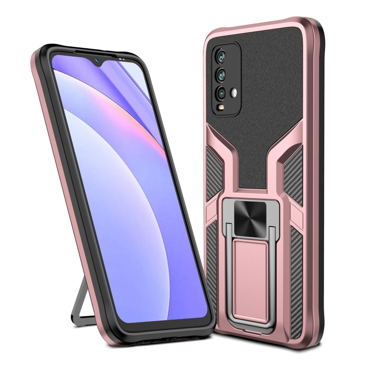For Xiaomi Redmi Note 9 4G Armor 2 in 1 PC + TPU Magnetic Phone Case