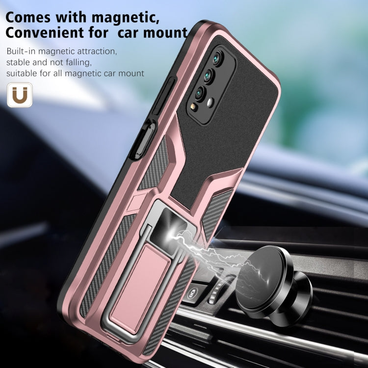 For Xiaomi Redmi Note 9 4G Armor 2 in 1 PC + TPU Magnetic Phone Case