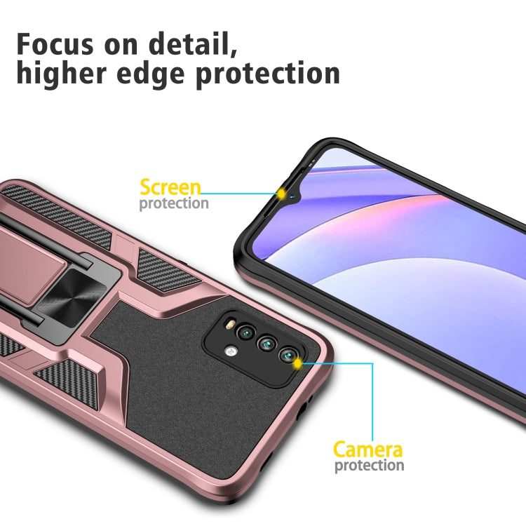 For Xiaomi Redmi Note 9 4G Armor 2 in 1 PC + TPU Magnetic Phone Case