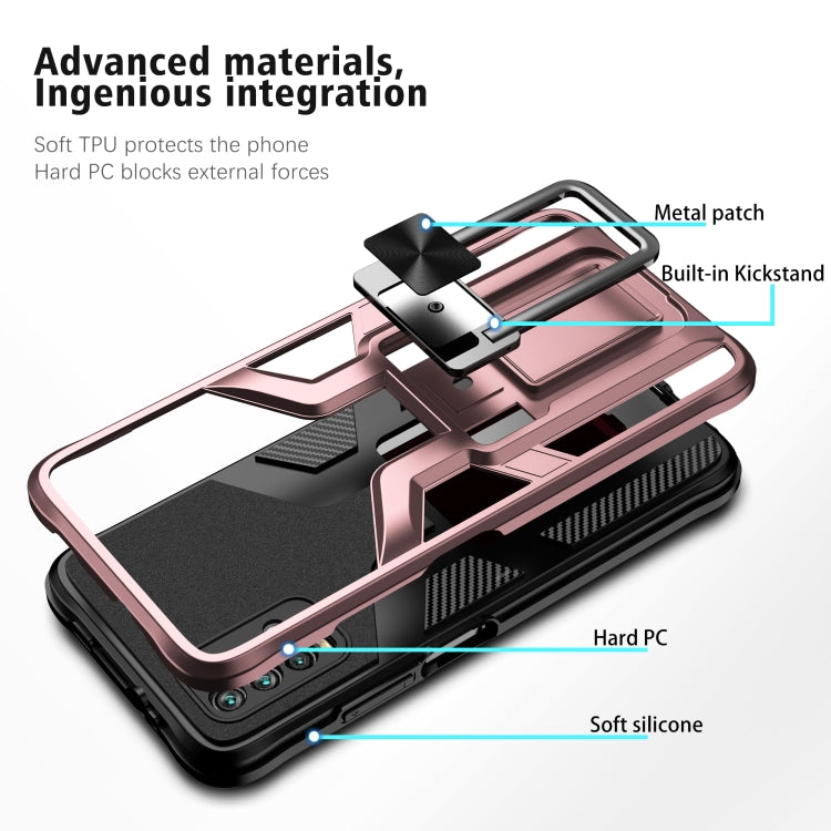 For Xiaomi Redmi Note 9 4G Armor 2 in 1 PC + TPU Magnetic Phone Case