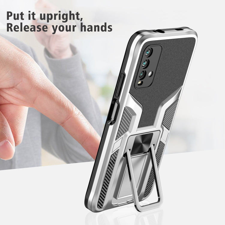 For Xiaomi Redmi Note 9 4G Armor 2 in 1 PC + TPU Magnetic Phone Case