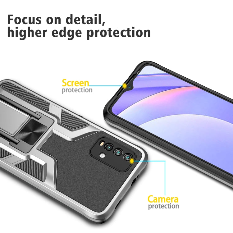 For Xiaomi Redmi Note 9 4G Armor 2 in 1 PC + TPU Magnetic Phone Case