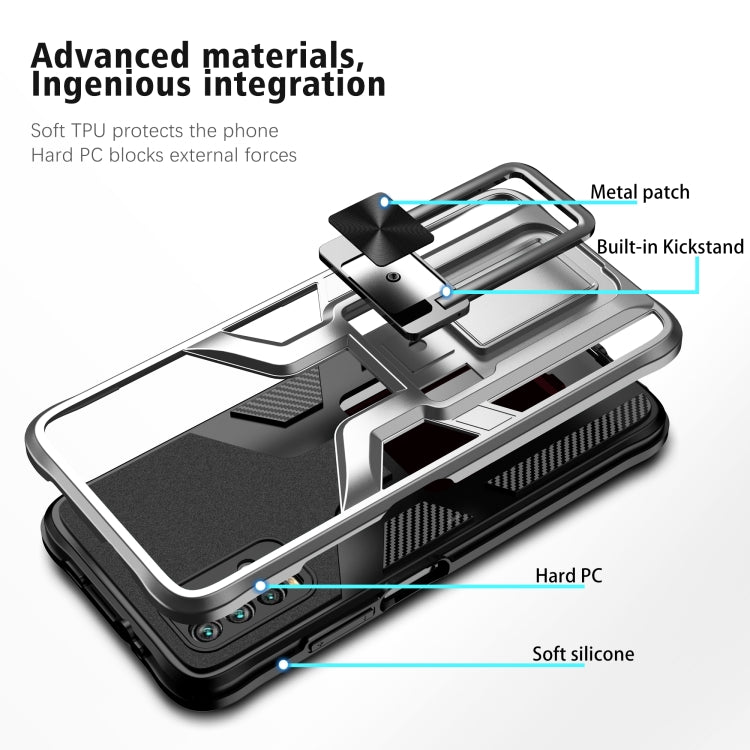 For Xiaomi Redmi Note 9 4G Armor 2 in 1 PC + TPU Magnetic Phone Case