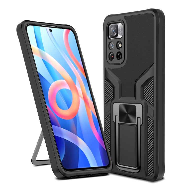For Xiaomi Redmi Note 11 5G Armor 2 in 1 PC + TPU Magnetic Phone Case