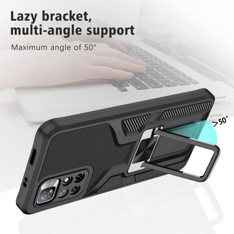 For Xiaomi Redmi Note 11 5G Armor 2 in 1 PC + TPU Magnetic Phone Case