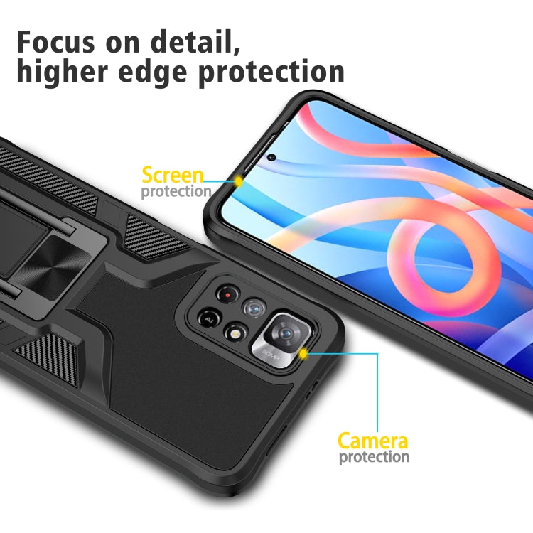 For Xiaomi Redmi Note 11 5G Armor 2 in 1 PC + TPU Magnetic Phone Case