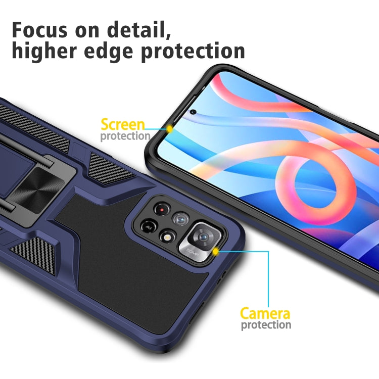 For Xiaomi Redmi Note 11 5G Armor 2 in 1 PC + TPU Magnetic Phone Case