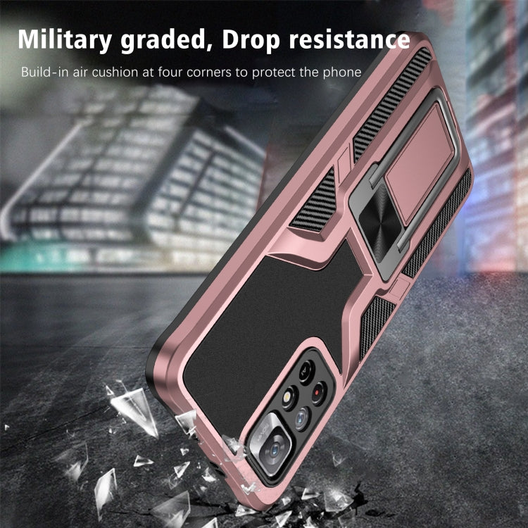 For Xiaomi Redmi Note 11 5G Armor 2 in 1 PC + TPU Magnetic Phone Case