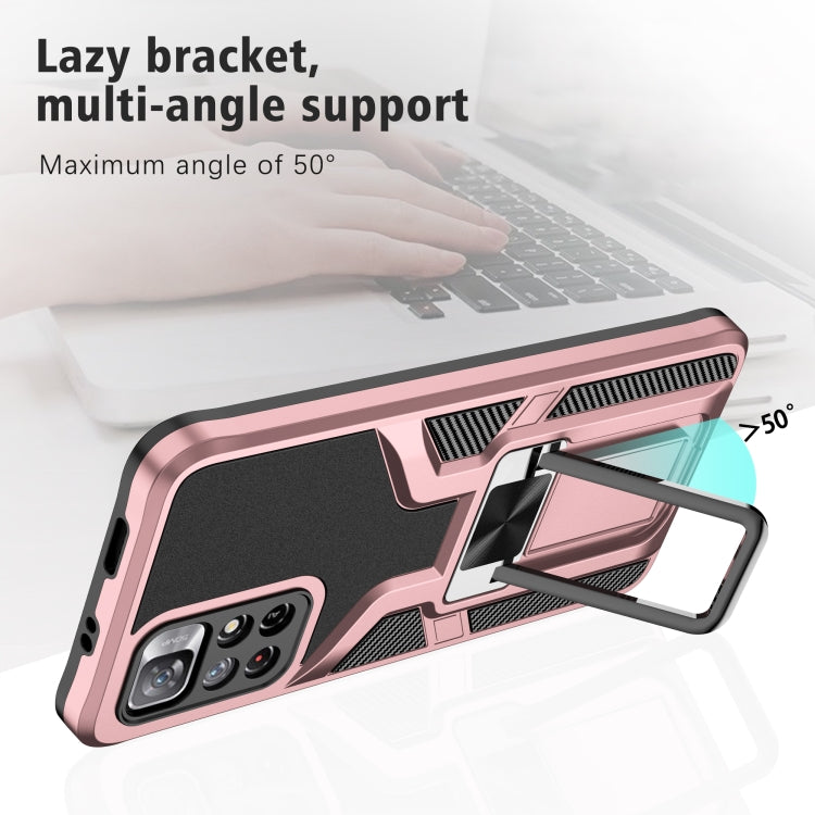 For Xiaomi Redmi Note 11 5G Armor 2 in 1 PC + TPU Magnetic Phone Case