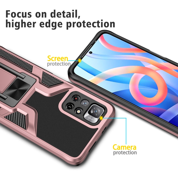 For Xiaomi Redmi Note 11 5G Armor 2 in 1 PC + TPU Magnetic Phone Case