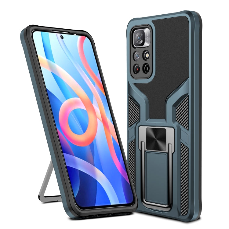 For Xiaomi Redmi Note 11 5G Armor 2 in 1 PC + TPU Magnetic Phone Case