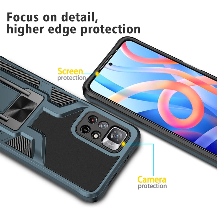 For Xiaomi Redmi Note 11 5G Armor 2 in 1 PC + TPU Magnetic Phone Case