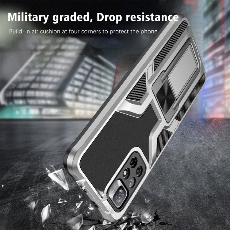 For Xiaomi Redmi Note 11 5G Armor 2 in 1 PC + TPU Magnetic Phone Case