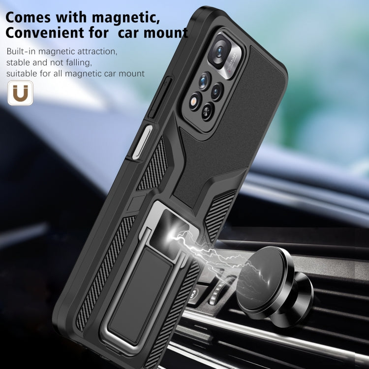 For Xiaomi Redmi Note 11 Pro Armor 2 in 1 PC + TPU Magnetic Phone Case