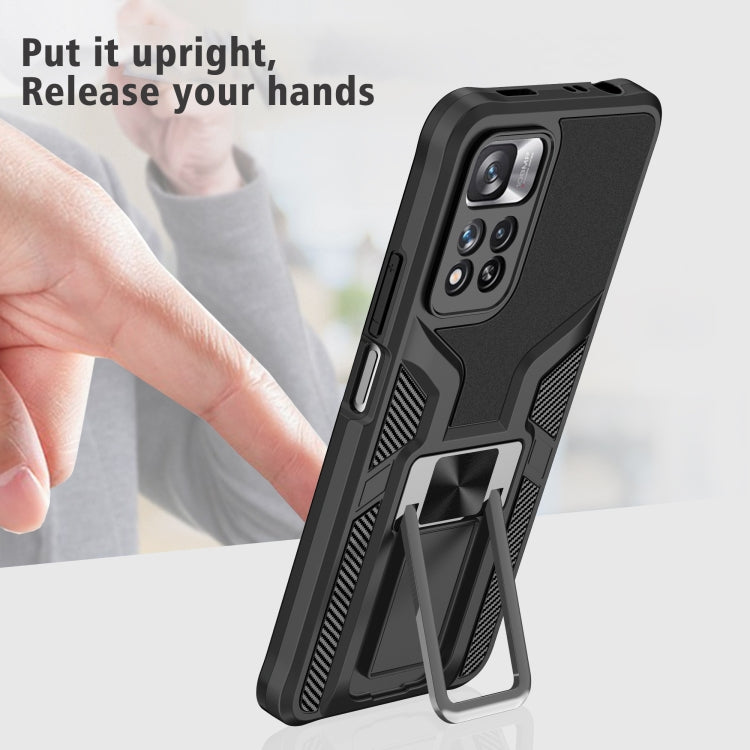 For Xiaomi Redmi Note 11 Pro Armor 2 in 1 PC + TPU Magnetic Phone Case