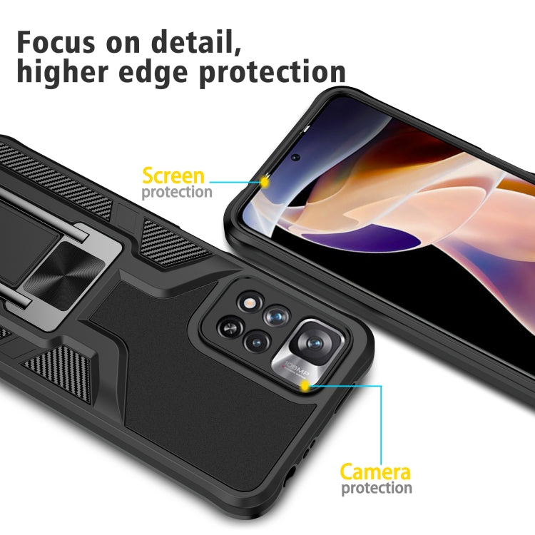 For Xiaomi Redmi Note 11 Pro Armor 2 in 1 PC + TPU Magnetic Phone Case