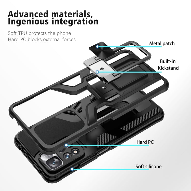 For Xiaomi Redmi Note 11 Pro Armor 2 in 1 PC + TPU Magnetic Phone Case