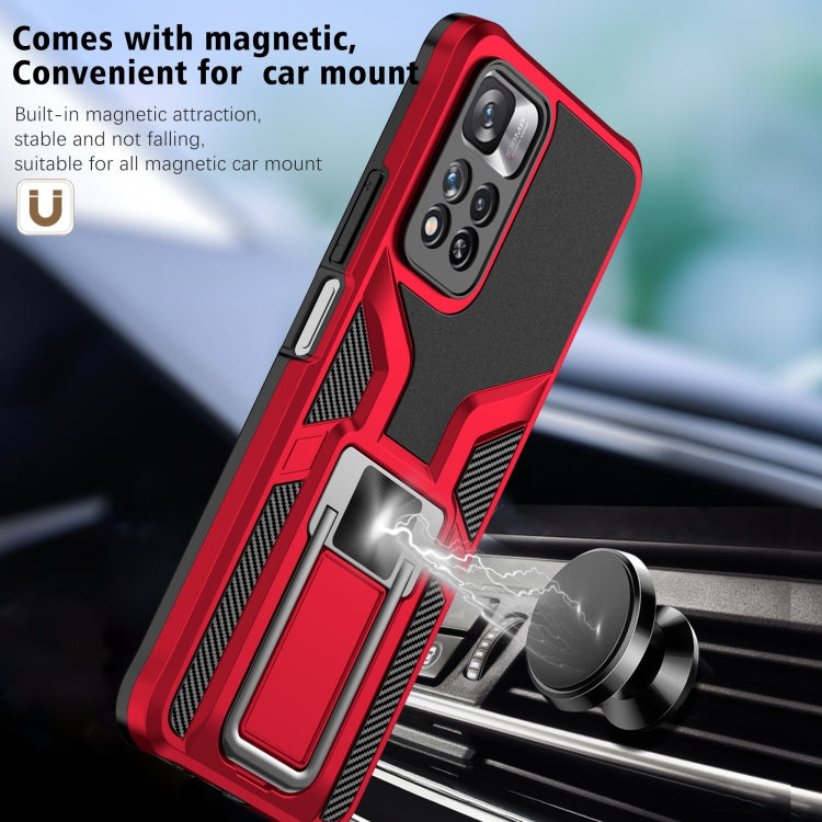 For Xiaomi Redmi Note 11 Pro Armor 2 in 1 PC + TPU Magnetic Phone Case