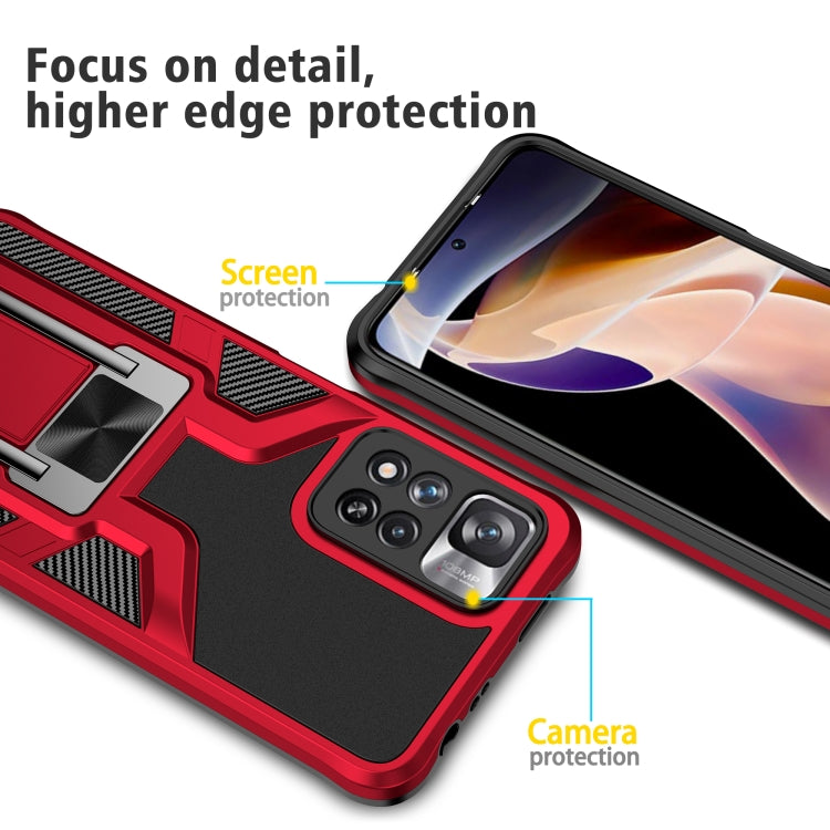 For Xiaomi Redmi Note 11 Pro Armor 2 in 1 PC + TPU Magnetic Phone Case