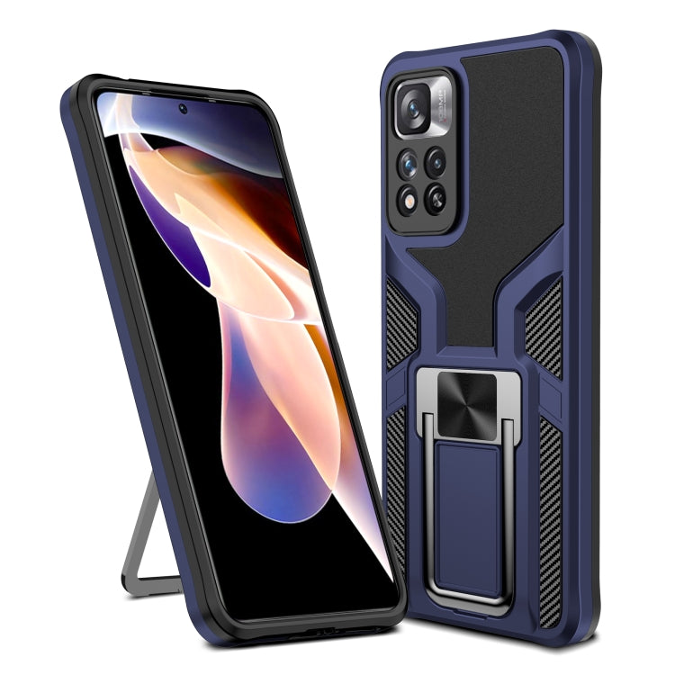 For Xiaomi Redmi Note 11 Pro Armor 2 in 1 PC + TPU Magnetic Phone Case
