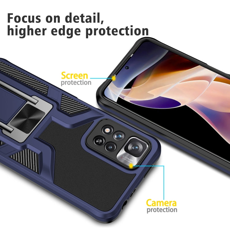 For Xiaomi Redmi Note 11 Pro Armor 2 in 1 PC + TPU Magnetic Phone Case