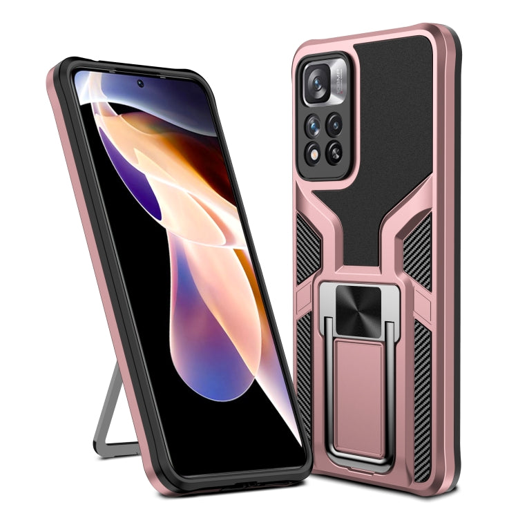 For Xiaomi Redmi Note 11 Pro Armor 2 in 1 PC + TPU Magnetic Phone Case