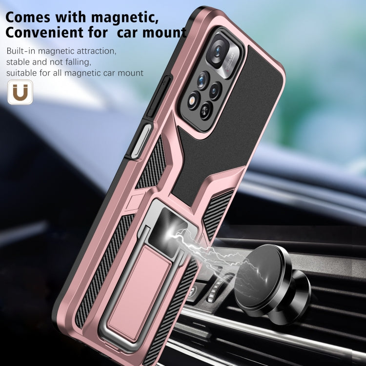 For Xiaomi Redmi Note 11 Pro Armor 2 in 1 PC + TPU Magnetic Phone Case