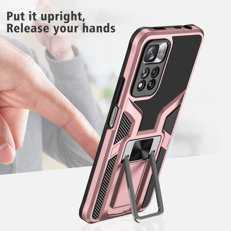 For Xiaomi Redmi Note 11 Pro Armor 2 in 1 PC + TPU Magnetic Phone Case