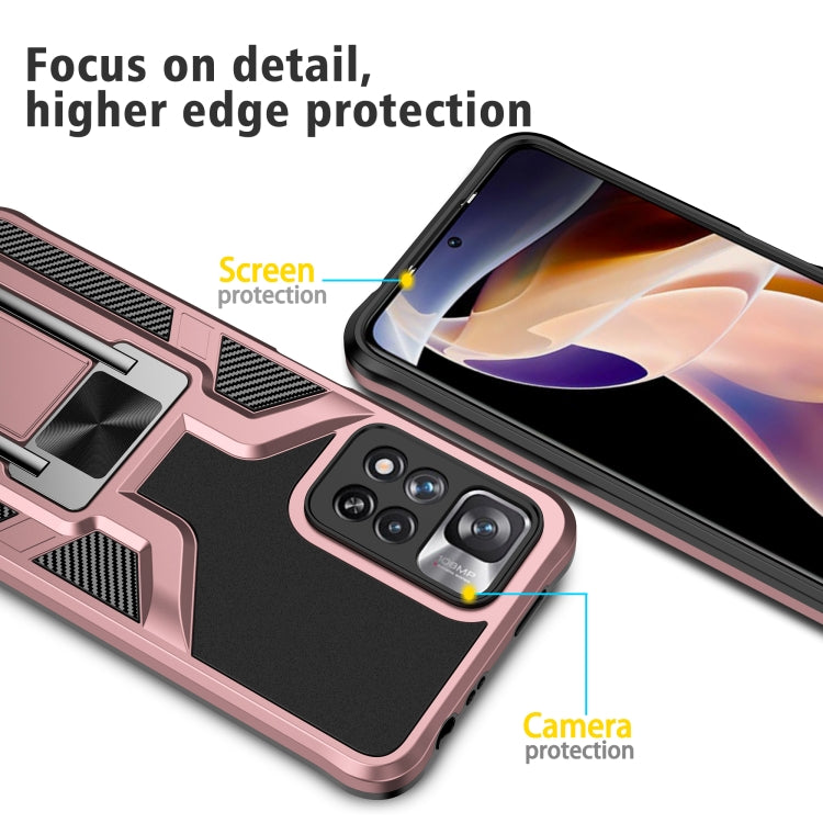 For Xiaomi Redmi Note 11 Pro Armor 2 in 1 PC + TPU Magnetic Phone Case