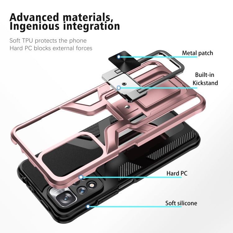 For Xiaomi Redmi Note 11 Pro Armor 2 in 1 PC + TPU Magnetic Phone Case