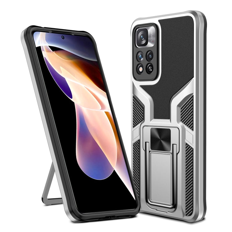 For Xiaomi Redmi Note 11 Pro Armor 2 in 1 PC + TPU Magnetic Phone Case