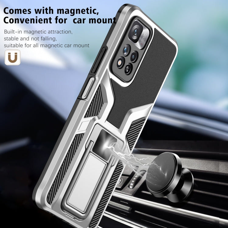 For Xiaomi Redmi Note 11 Pro Armor 2 in 1 PC + TPU Magnetic Phone Case