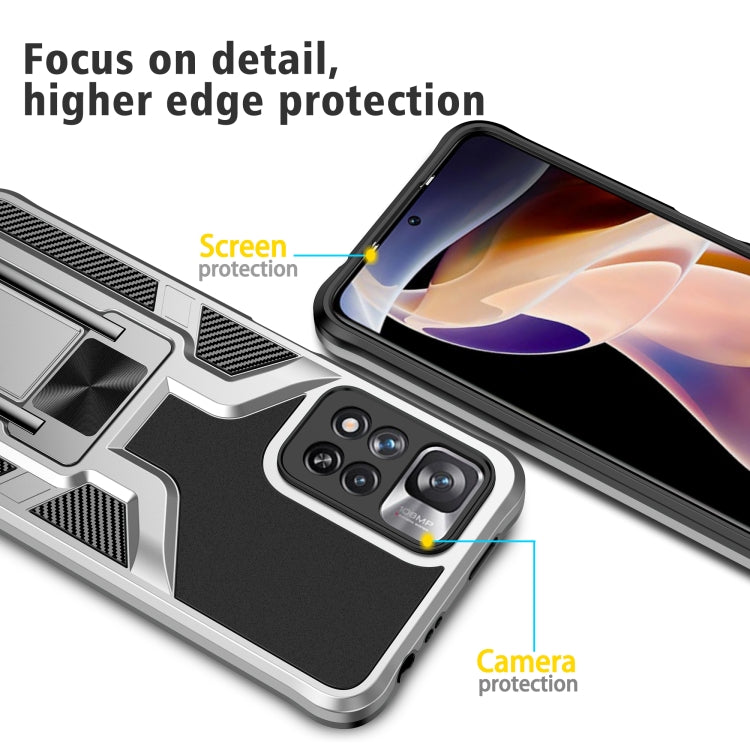 For Xiaomi Redmi Note 11 Pro Armor 2 in 1 PC + TPU Magnetic Phone Case