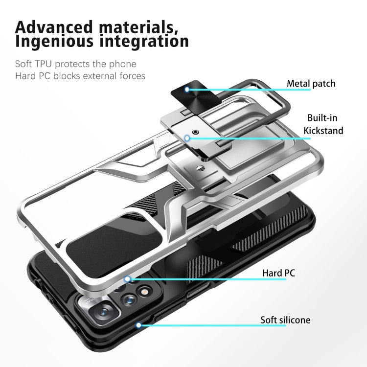 For Xiaomi Redmi Note 11 Pro Armor 2 in 1 PC + TPU Magnetic Phone Case