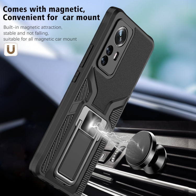 For Xiaomi 12 Pro Armor 2 in 1 PC + TPU Magnetic Phone Case