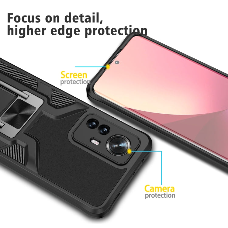 For Xiaomi 12 Pro Armor 2 in 1 PC + TPU Magnetic Phone Case