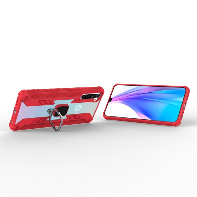 For Xiaomi Redmi Note 8T Iron Warrior Shockproof PC + TPU Protective Case with Ring Holder(Red)