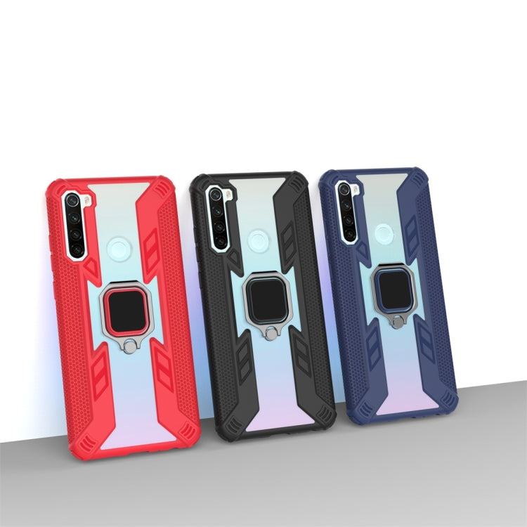 For Xiaomi Redmi Note 8T Iron Warrior Shockproof PC + TPU Protective Case with Ring Holder(Red)