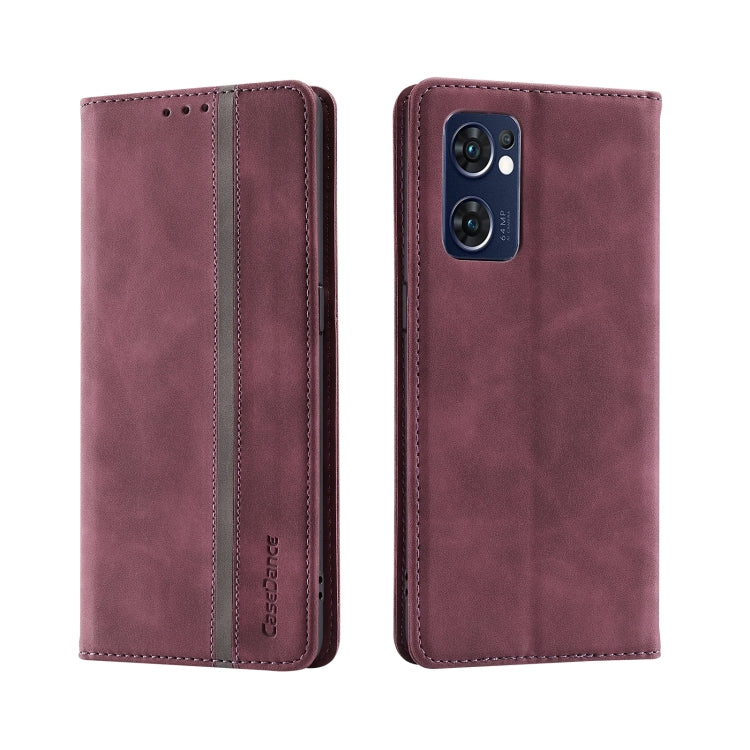 For OPPO Find X5 Lite Splicing Skin Feel Magnetic Leather Phone Case