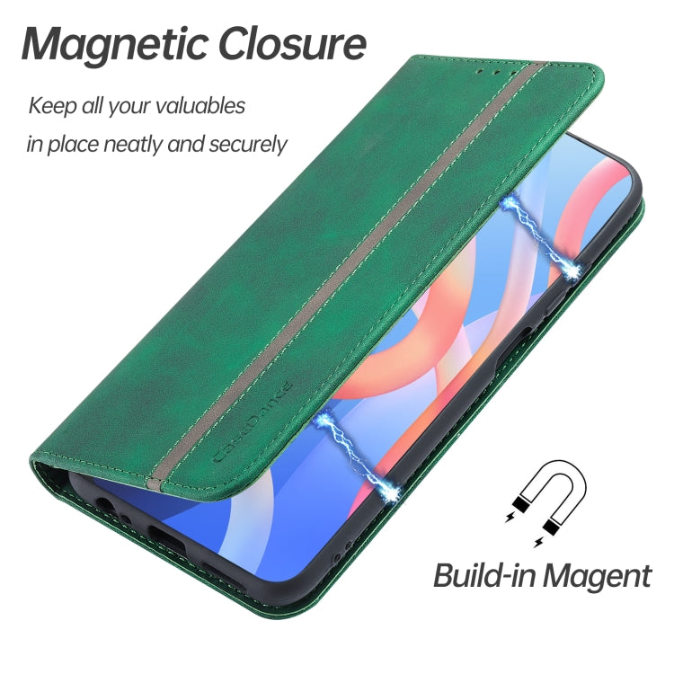 For Xiaomi Redmi Note 11 5G CN Version Splicing Skin Feel Magnetic Leather Phone Case
