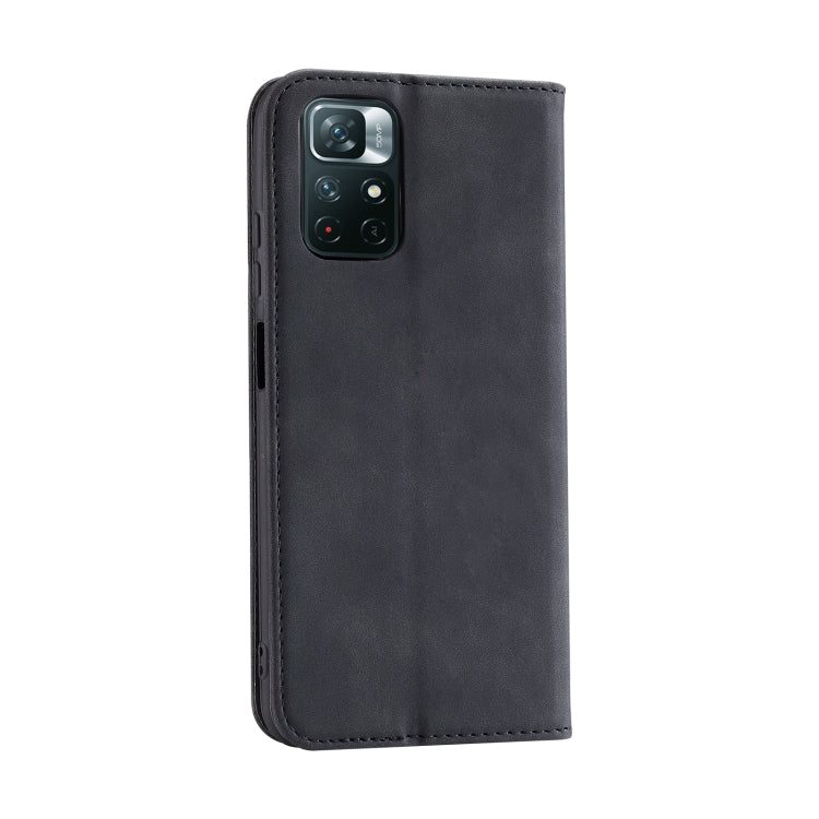 For Xiaomi Redmi Note 11 5G CN Version Splicing Skin Feel Magnetic Leather Phone Case