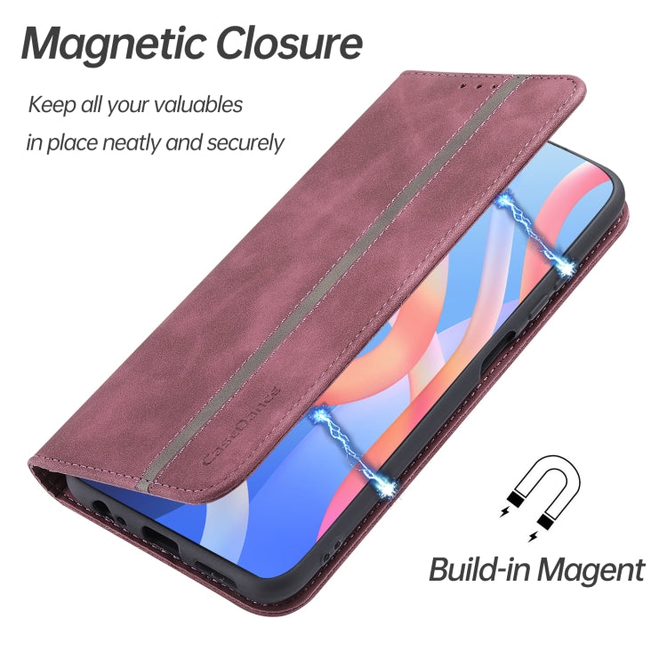 For Xiaomi Redmi Note 11 5G CN Version Splicing Skin Feel Magnetic Leather Phone Case