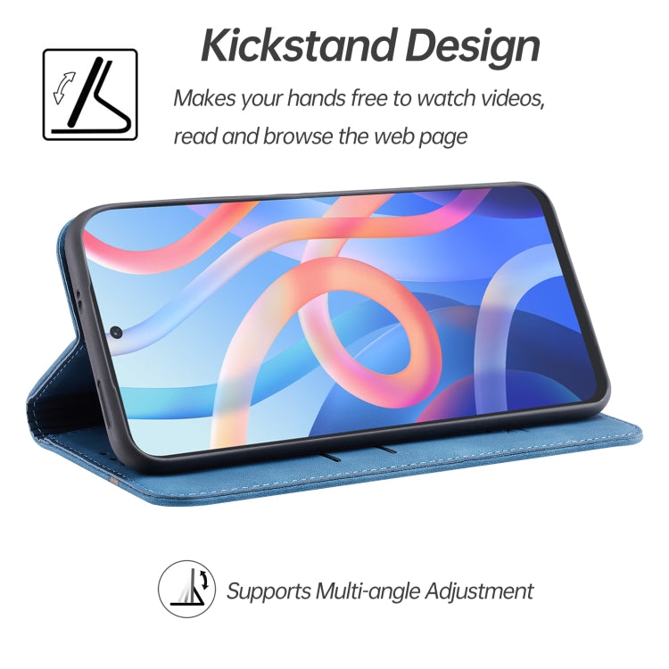 For Xiaomi Redmi Note 11 5G CN Version Splicing Skin Feel Magnetic Leather Phone Case