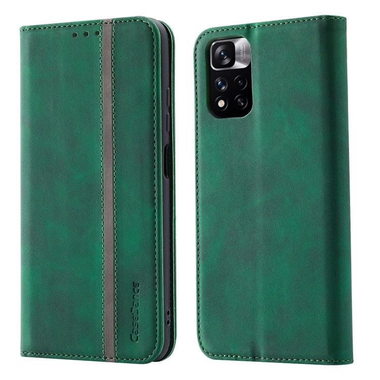 For Xiaomi Redmi Note 11 Pro 5G CN Version Splicing Skin Feel Magnetic Leather Phone Case