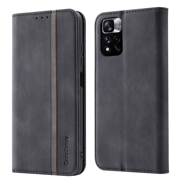 For Xiaomi Redmi Note 11 Pro 5G CN Version Splicing Skin Feel Magnetic Leather Phone Case