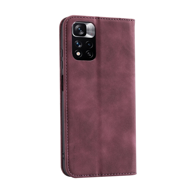 For Xiaomi Redmi Note 11 Pro 5G CN Version Splicing Skin Feel Magnetic Leather Phone Case